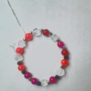 Colorful Multicolored Beaded Bracelet 7"0